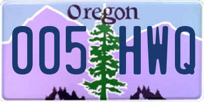 OR license plate 005HWQ