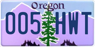 OR license plate 005HWT