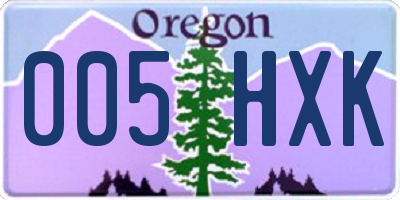 OR license plate 005HXK