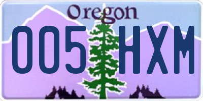 OR license plate 005HXM