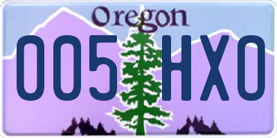 OR license plate 005HXO