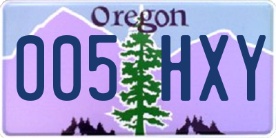 OR license plate 005HXY