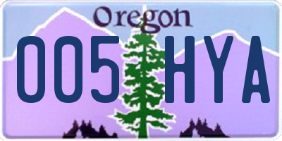 OR license plate 005HYA