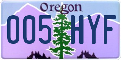 OR license plate 005HYF