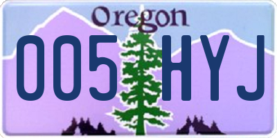 OR license plate 005HYJ