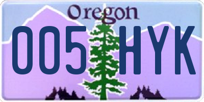 OR license plate 005HYK
