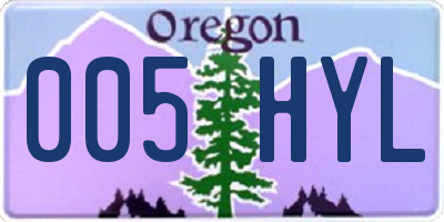 OR license plate 005HYL