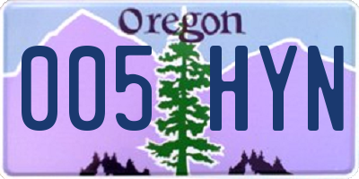 OR license plate 005HYN