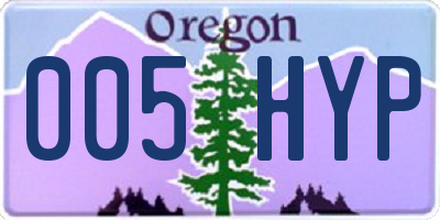 OR license plate 005HYP
