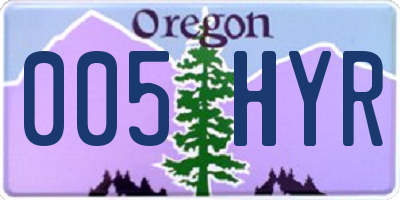 OR license plate 005HYR