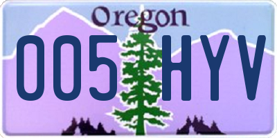OR license plate 005HYV