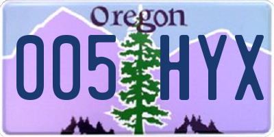 OR license plate 005HYX