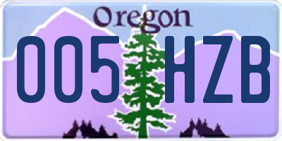 OR license plate 005HZB
