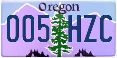 OR license plate 005HZC