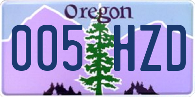 OR license plate 005HZD