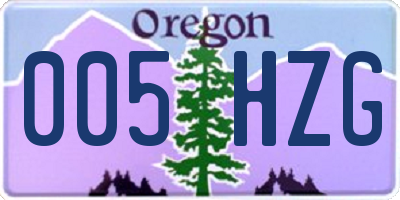 OR license plate 005HZG