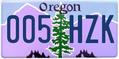 OR license plate 005HZK