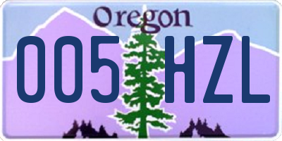 OR license plate 005HZL