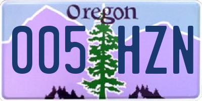 OR license plate 005HZN