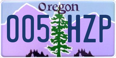 OR license plate 005HZP