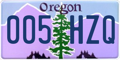 OR license plate 005HZQ
