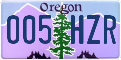 OR license plate 005HZR