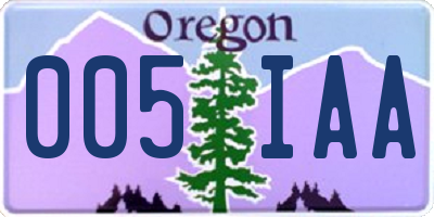 OR license plate 005IAA