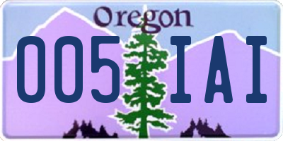 OR license plate 005IAI