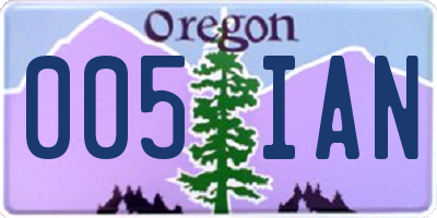OR license plate 005IAN