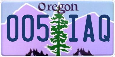 OR license plate 005IAQ