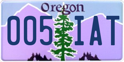 OR license plate 005IAT