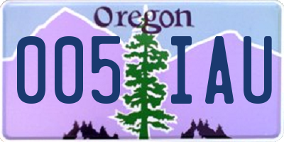 OR license plate 005IAU