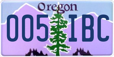OR license plate 005IBC