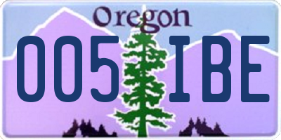 OR license plate 005IBE