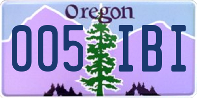 OR license plate 005IBI