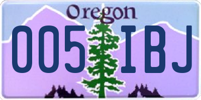 OR license plate 005IBJ