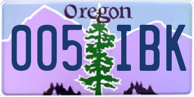 OR license plate 005IBK