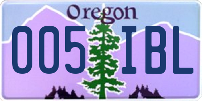 OR license plate 005IBL