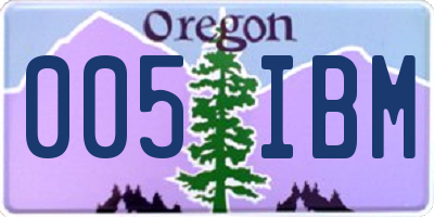 OR license plate 005IBM