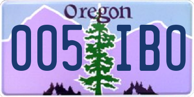 OR license plate 005IBO