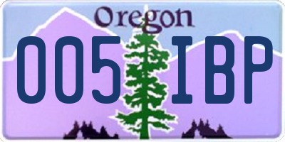 OR license plate 005IBP