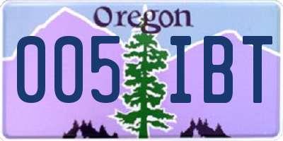 OR license plate 005IBT