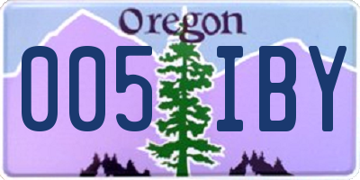 OR license plate 005IBY