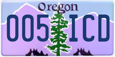 OR license plate 005ICD