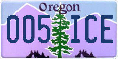 OR license plate 005ICE
