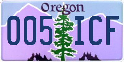 OR license plate 005ICF