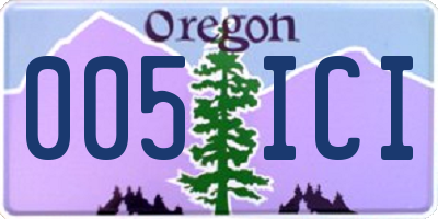 OR license plate 005ICI