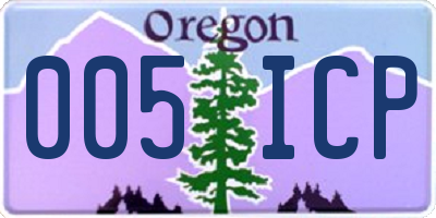 OR license plate 005ICP