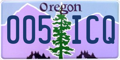 OR license plate 005ICQ