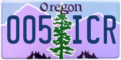 OR license plate 005ICR